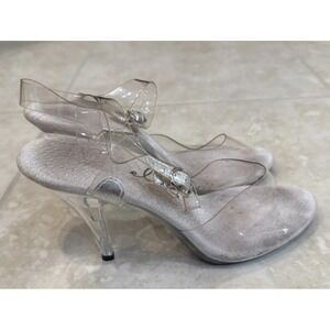 Ellie‎ Clear Open Toe Clear High Heels Women Shoes Sz 9M NPC IFFB Shows Club